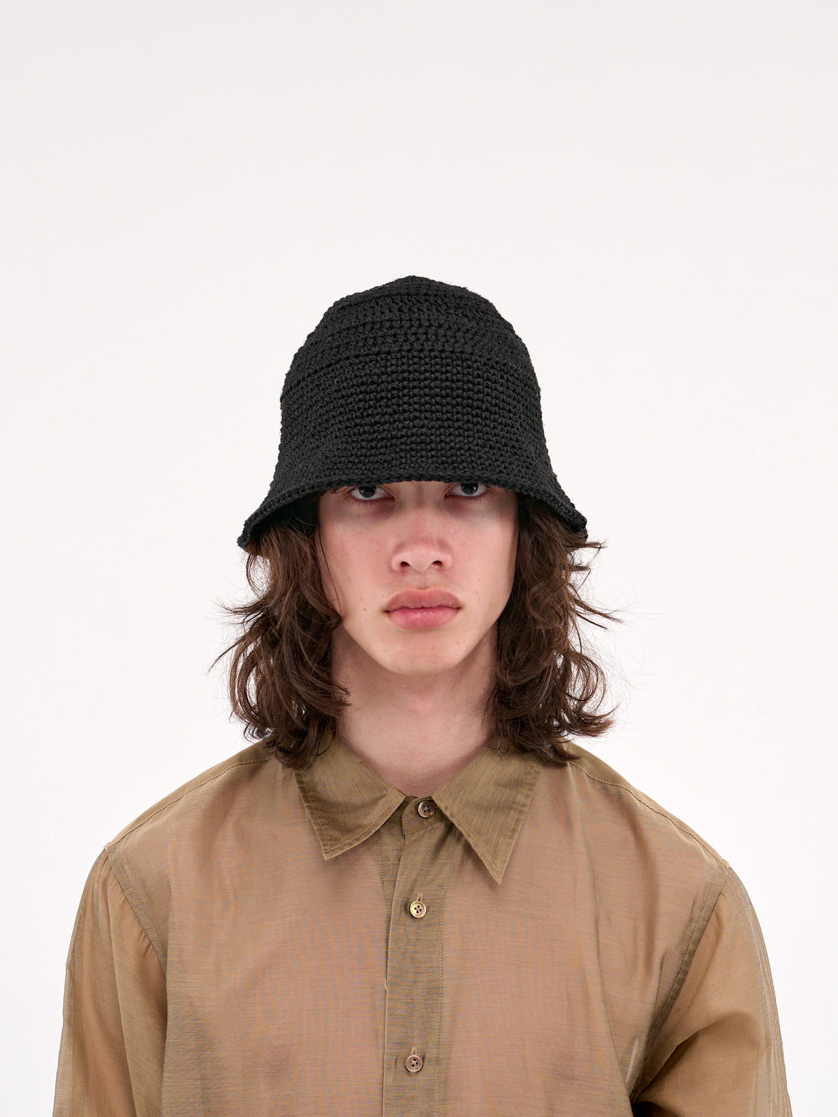 Linen Hand Knit Sailor Hat (WKN-251110-01-BLACK)