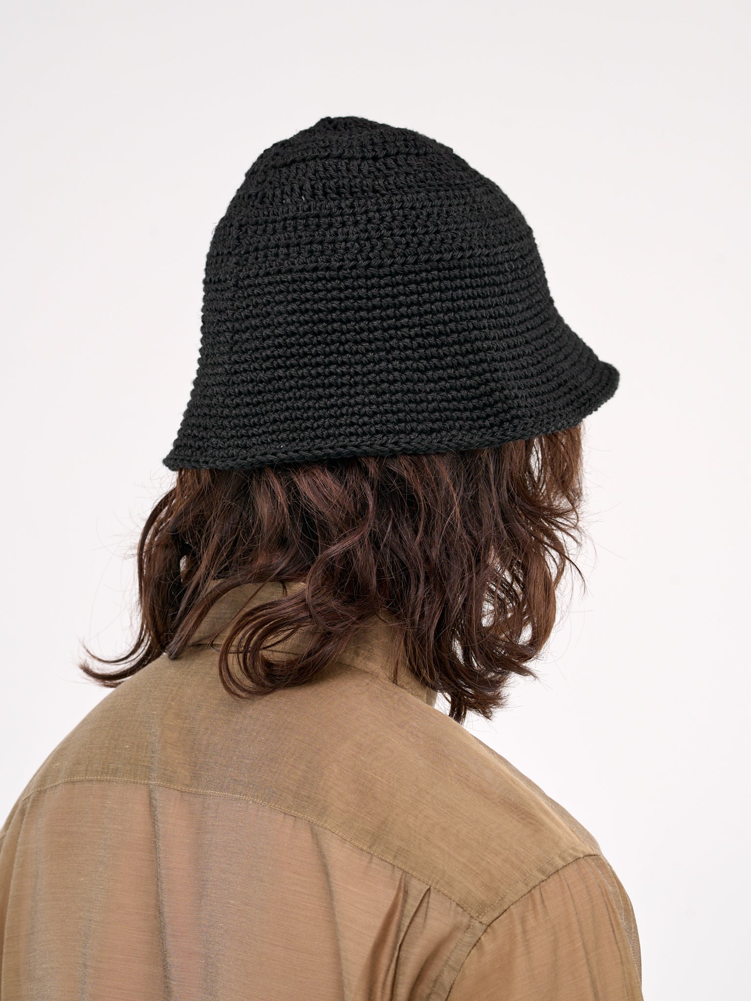 Linen Hand Knit Sailor Hat (WKN-251110-01-BLACK)