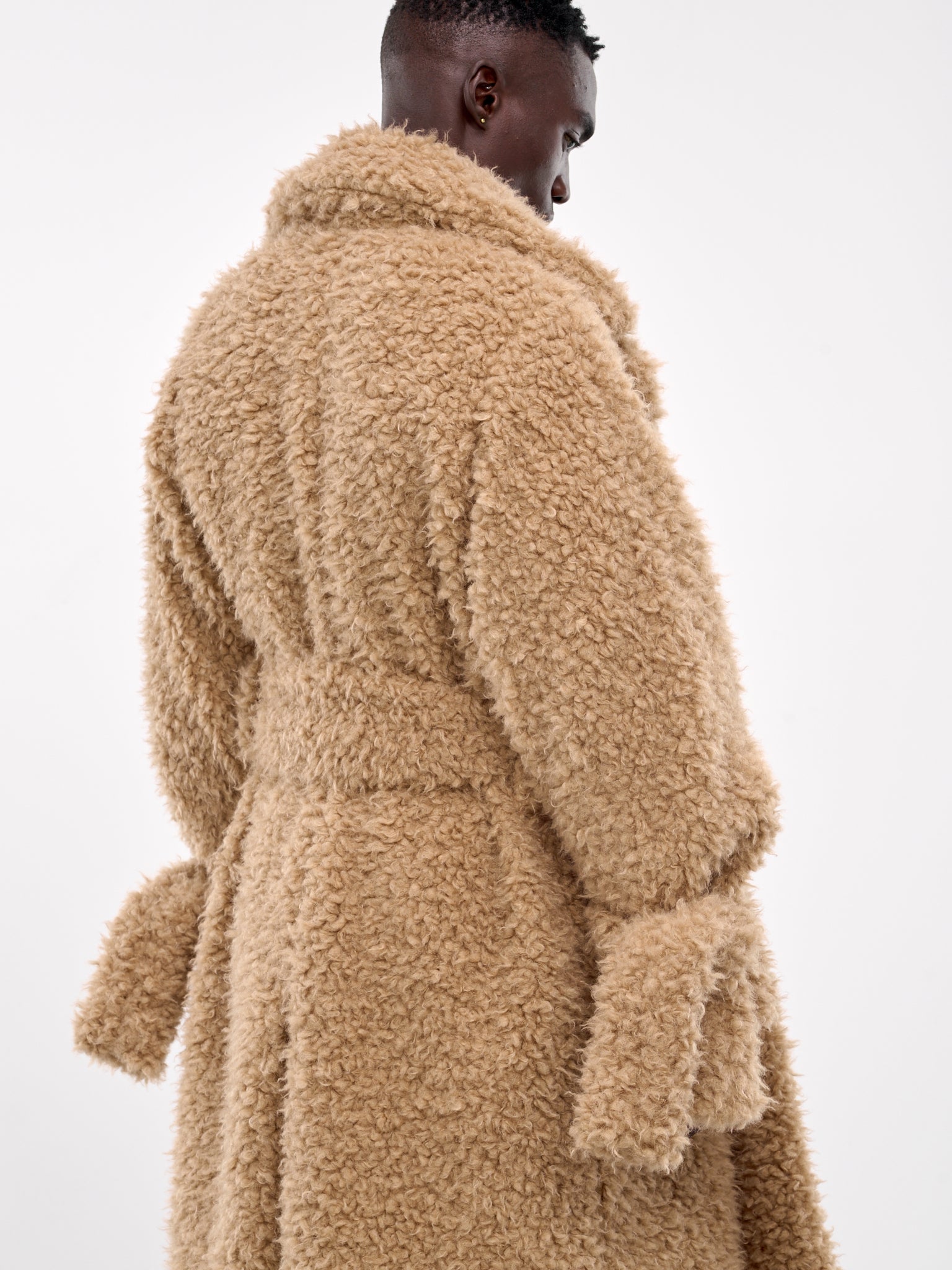 Faux Fur Trench Coat WOU20 FLT04 BEIGE