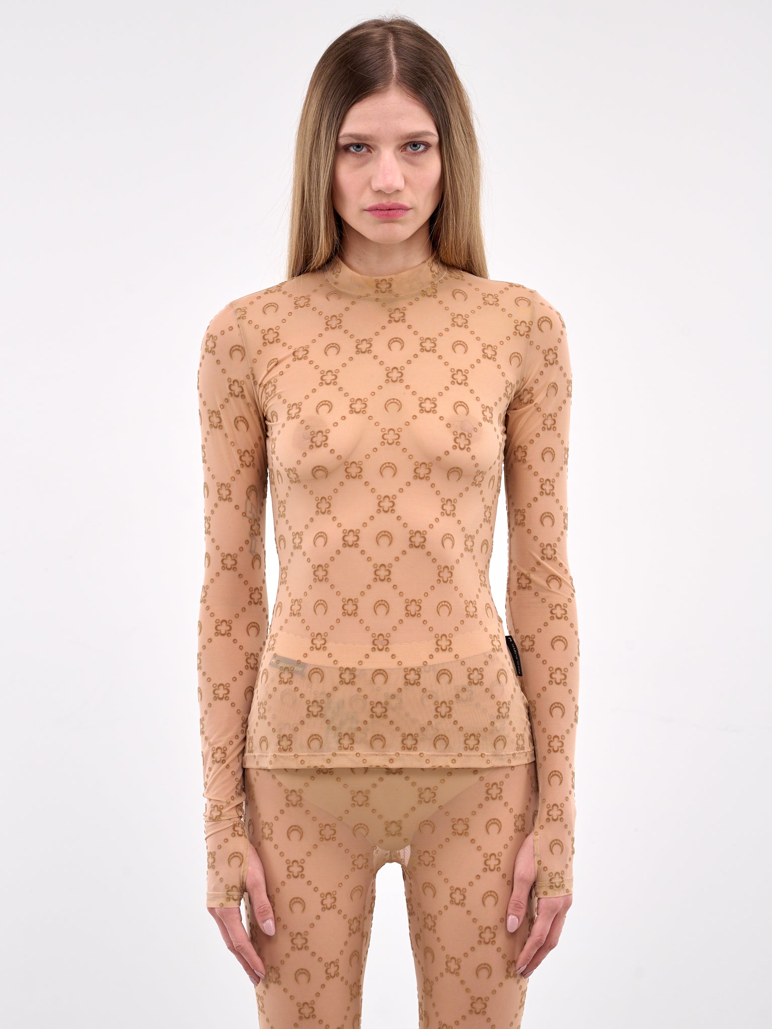 Recycled Mesh Flocked Top (WTO388A-CJER0005-CAMEL)