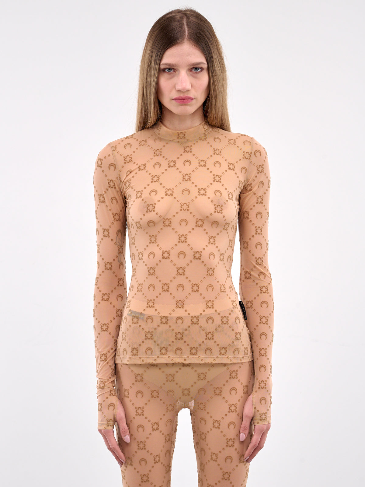 Recycled Mesh Flocked Top (WTO388A-CJER0005-CAMEL)