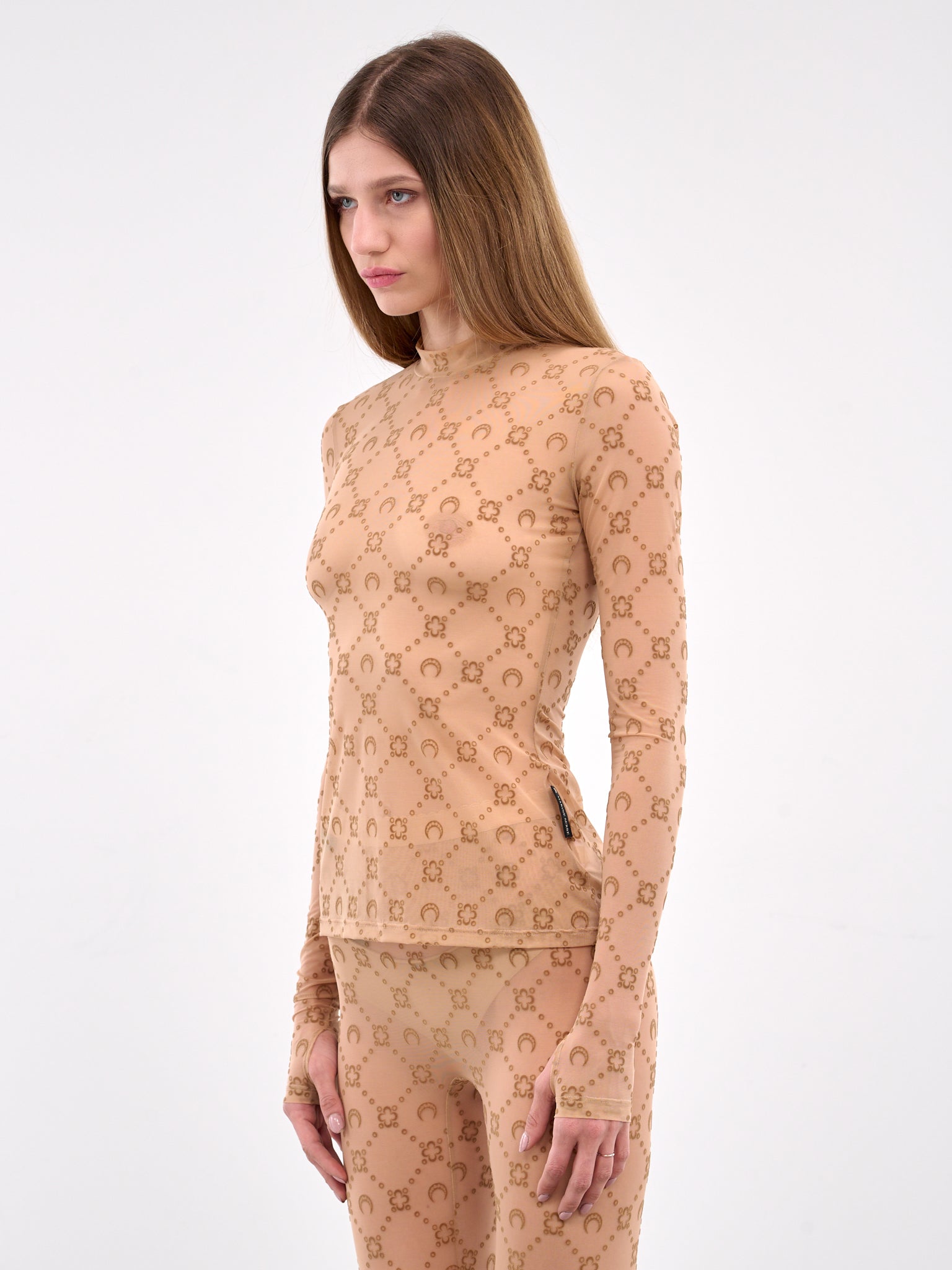 Recycled Mesh Flocked Top (WTO388A-CJER0005-CAMEL)