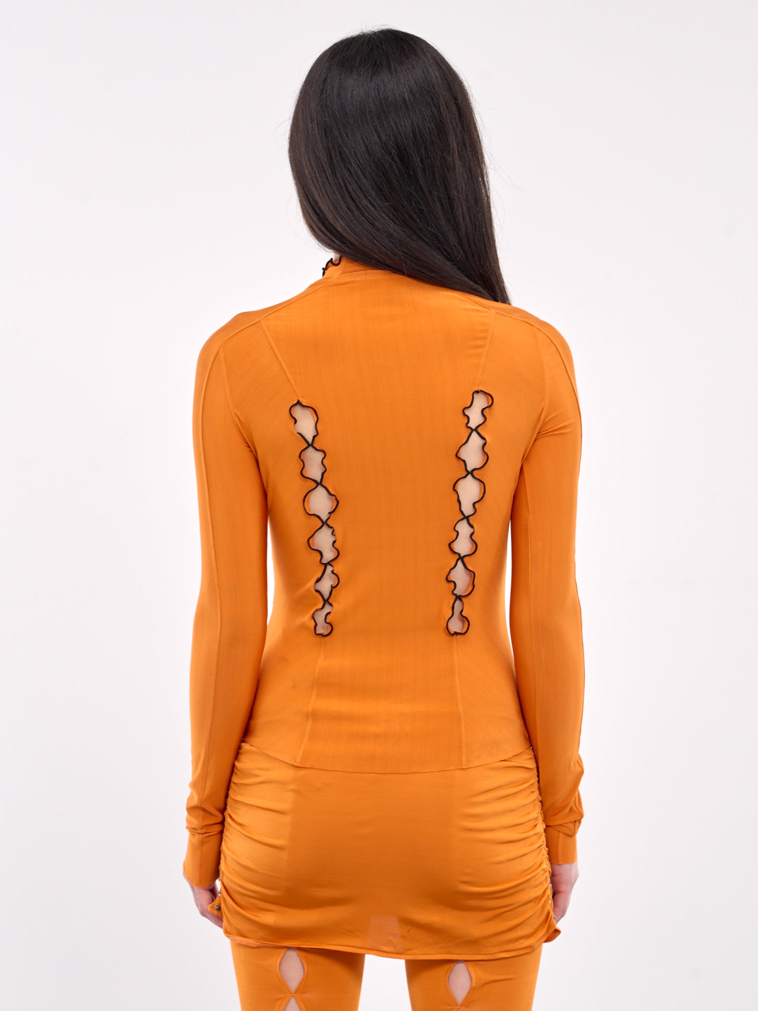 Cut-Out Turtleneck Top (WV05R-ORANGE)