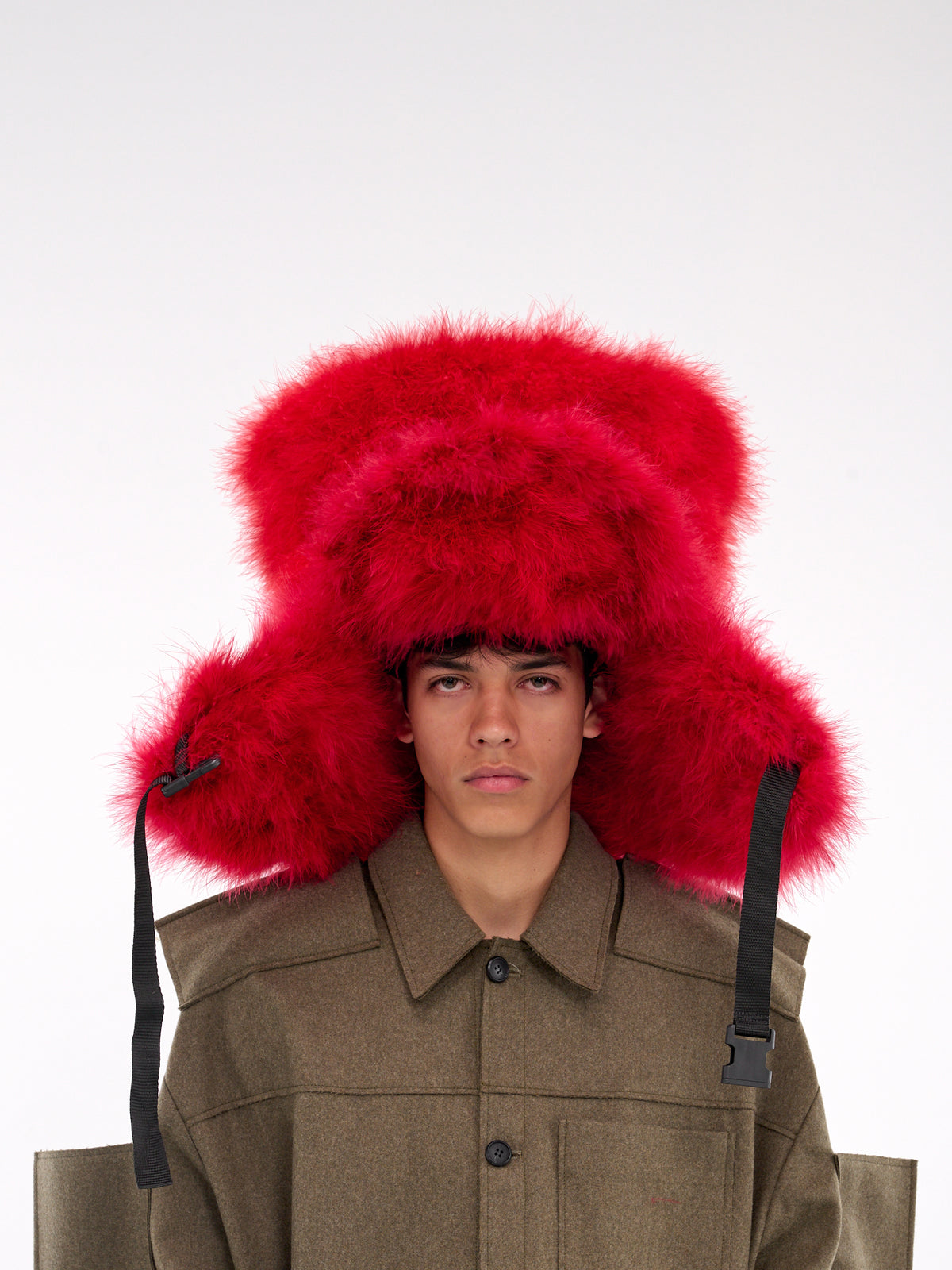 Marabou Trapper Hat (WVB-GIANT-MARABOU-TRAPPER-RED)