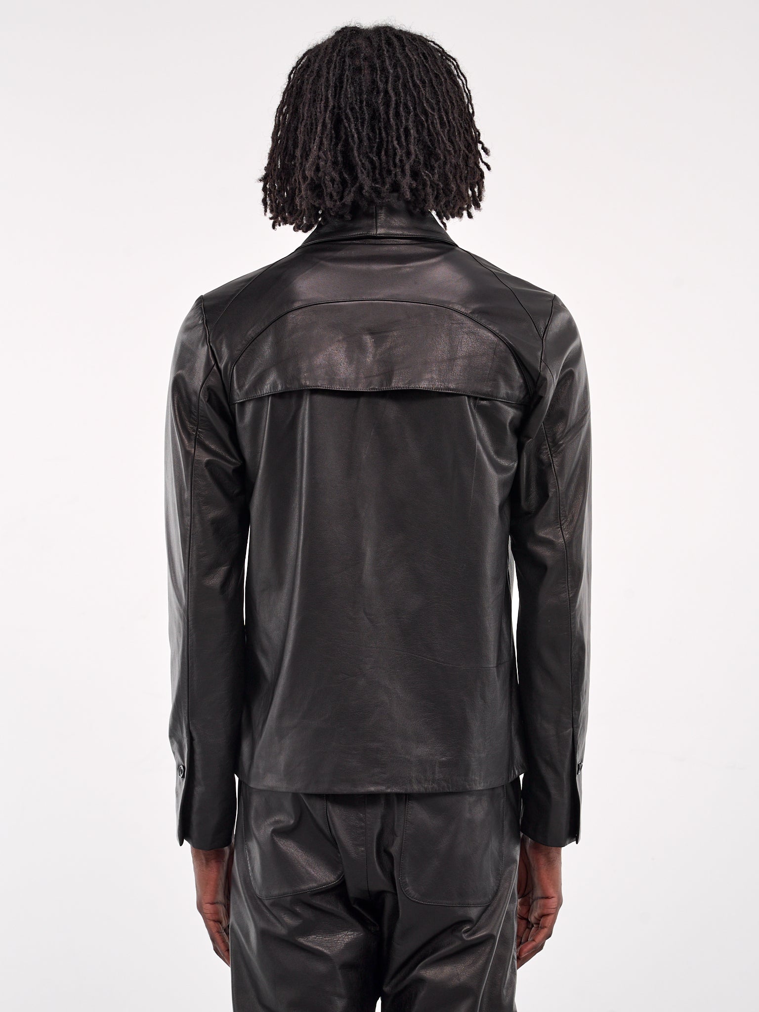 Leather Shirt Jacket (XJ13-05-BLACK-LUSTER)