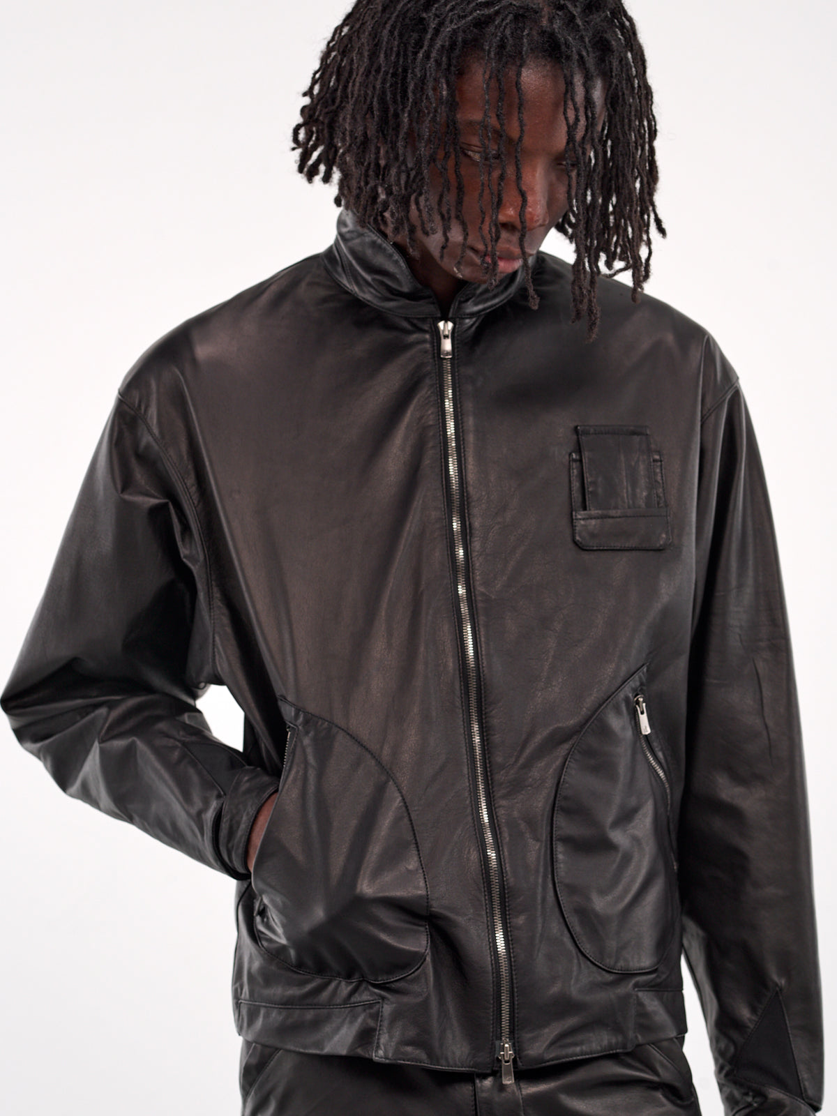 Leather Flight Jacket (XJ17-05-BLACK-LUSTER)