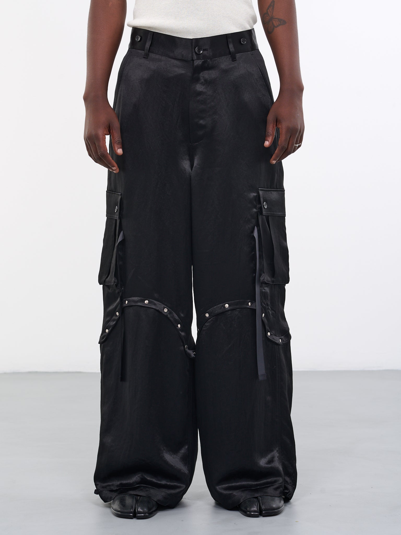 Silk Cargo Trousers (231-01-0202-BLACK)