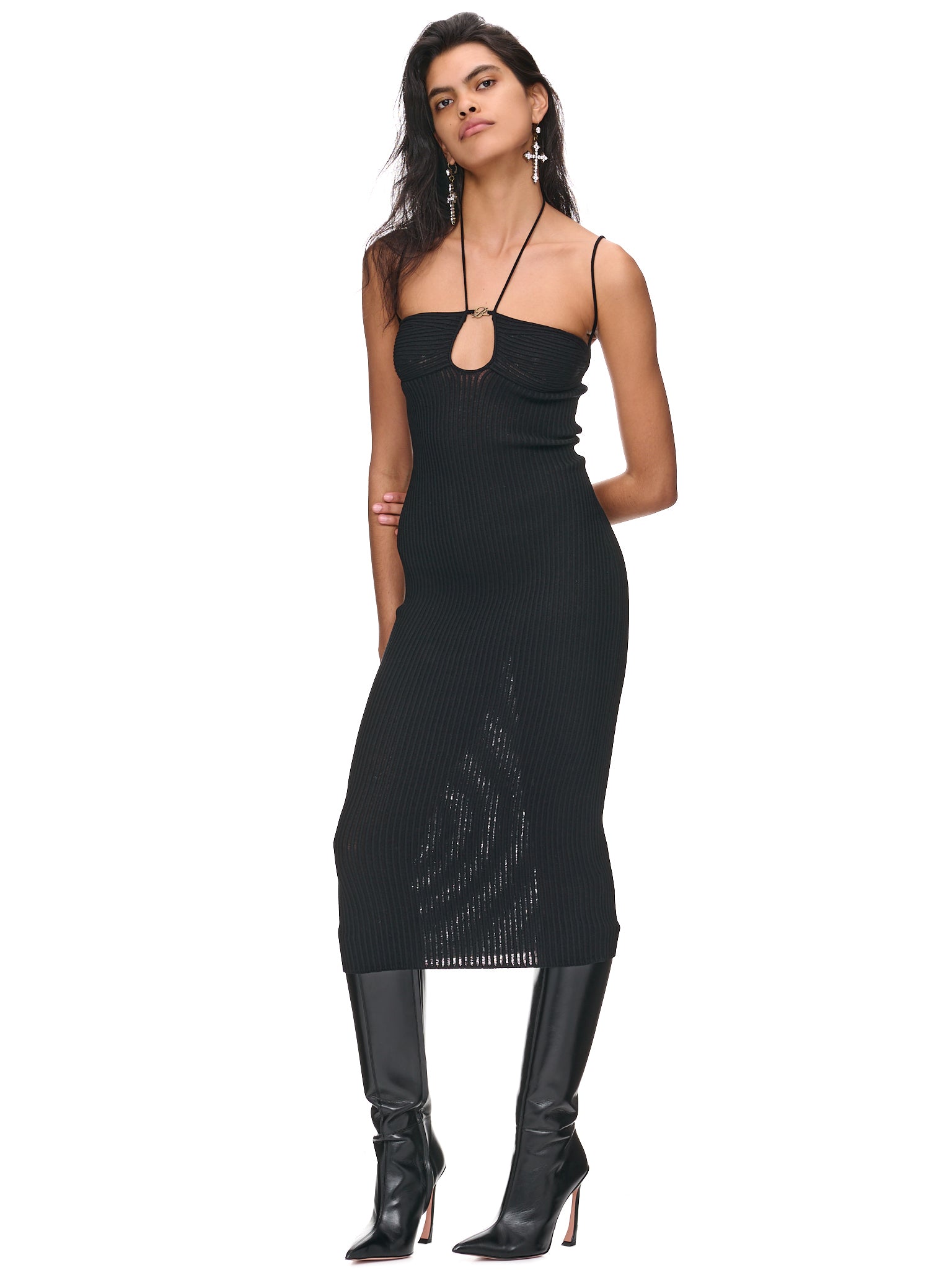 Rib Midi Dress (4A023A-N0990-NERO)