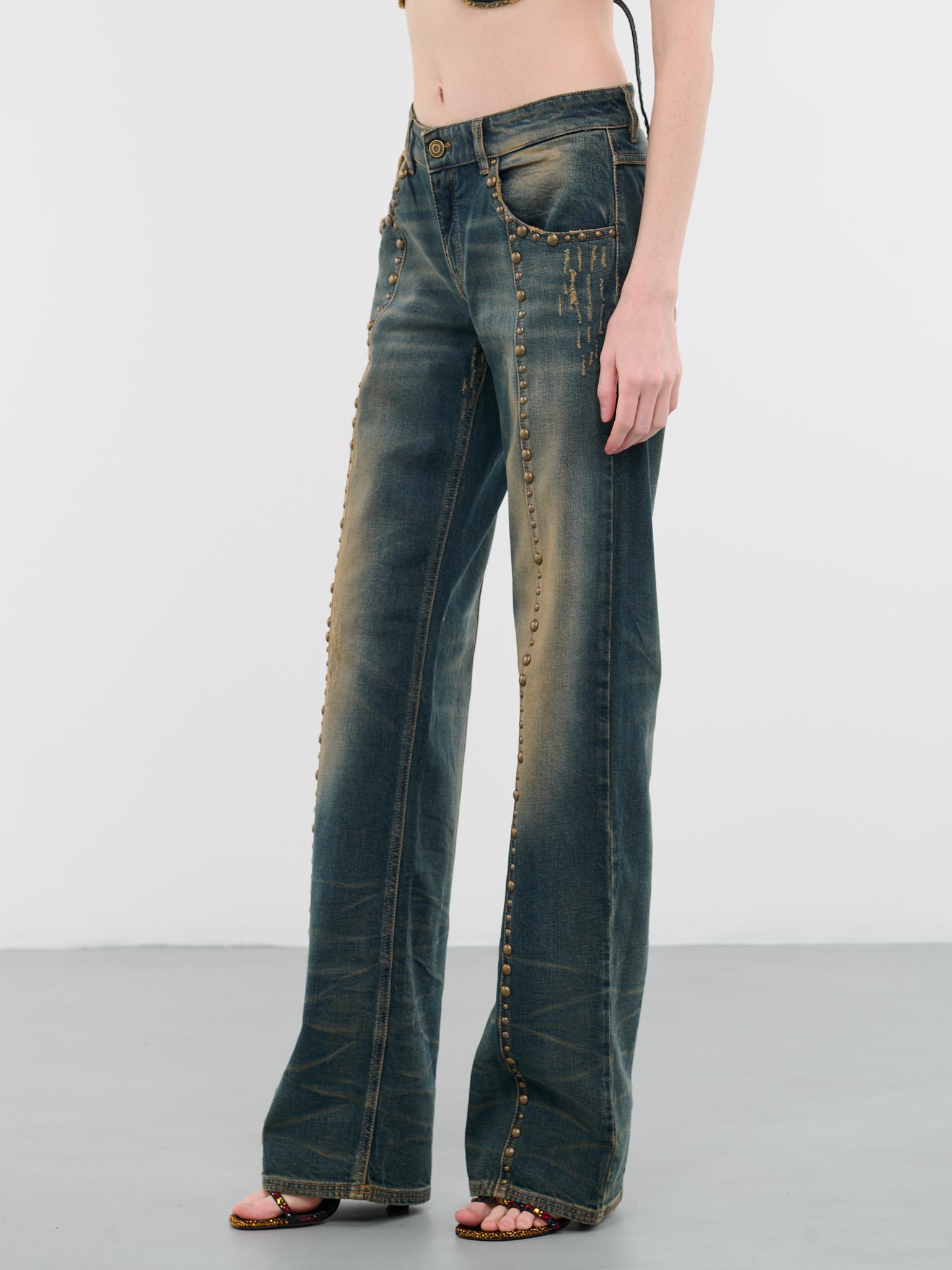 Studded Boyfriend Jeans (4J003A-C6F18-PEACOAT-WARM-SAND)