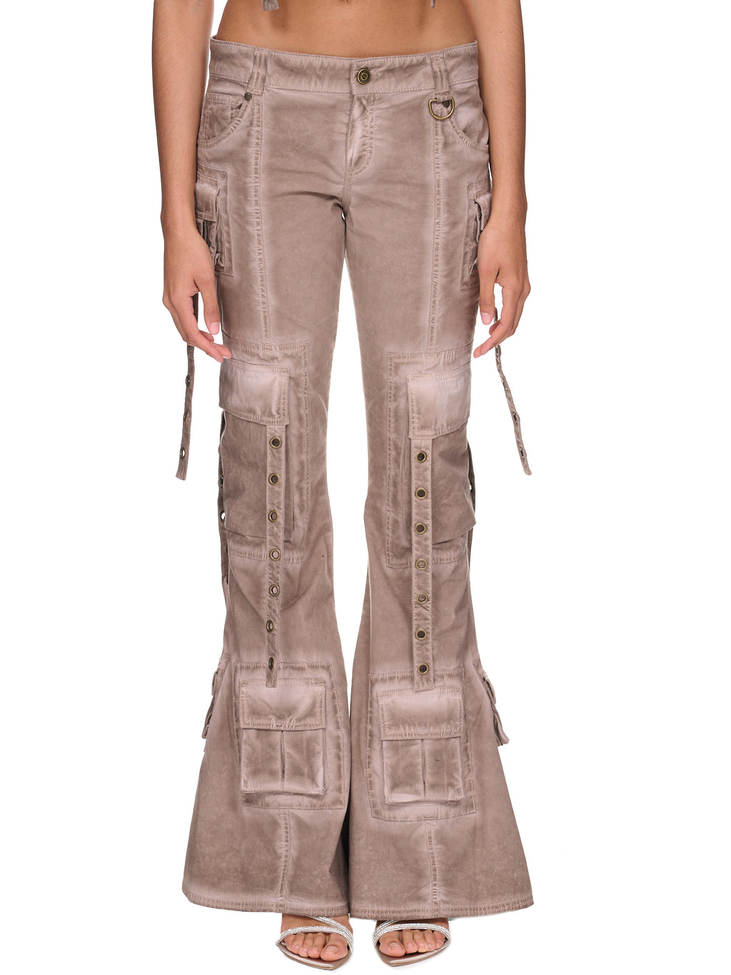 Mauro Stretch Cotton Twill Cuffed Cargo Jogger Pants in Burnt