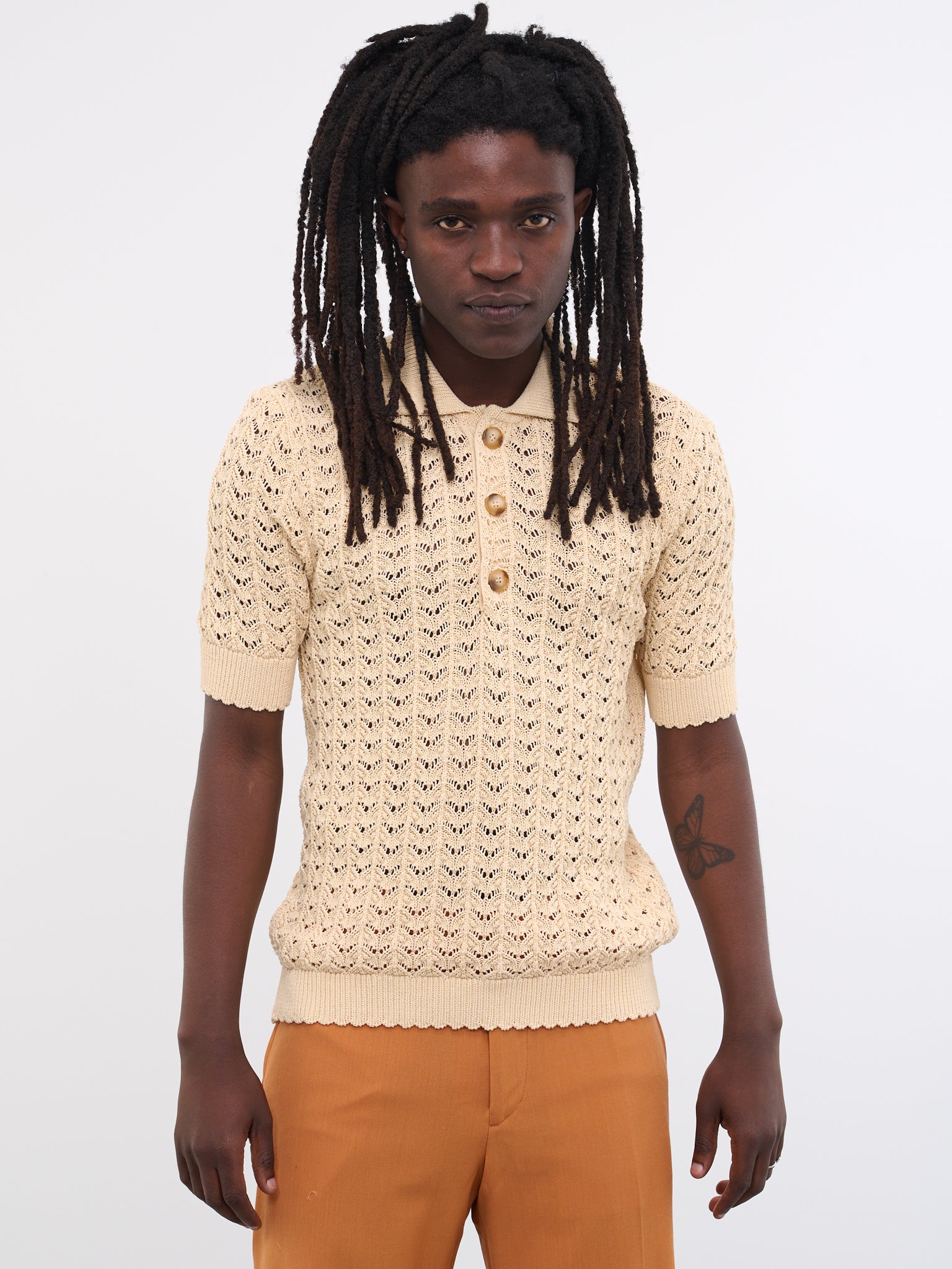 Curt Lace Polo Shirt (CURT-M22KN7017-ECRU)