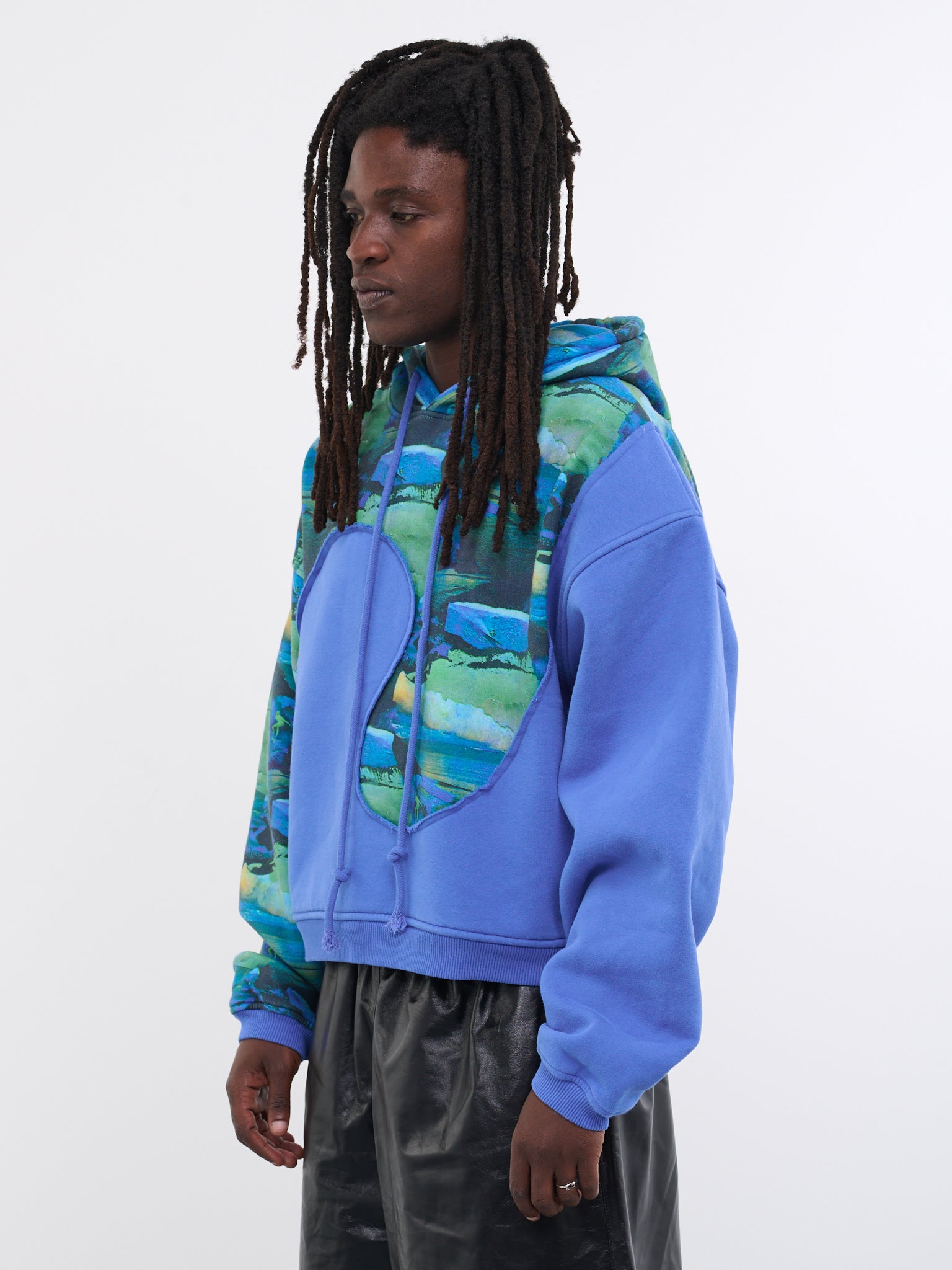 ERL Blue/fluo Green Hoodie for Men