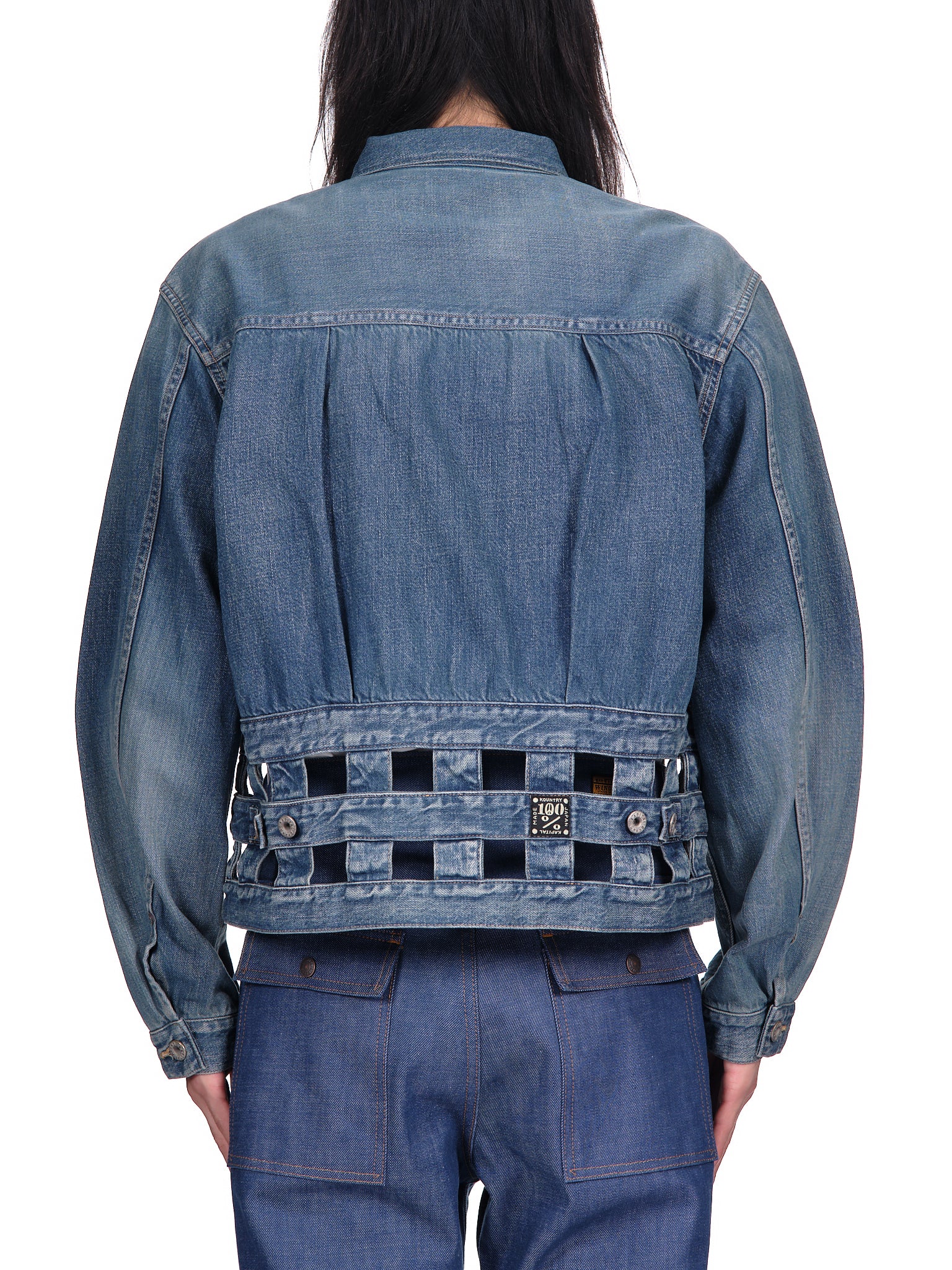 Kapital | H.Lorenzo|Palm Tree Jacquard Denim Jacket (K2203LJ039-INDIGO), 3 / Indigo