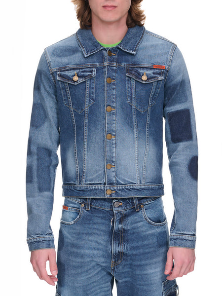 Stretch Denim Jacket (MR231-BADGES-WASH)