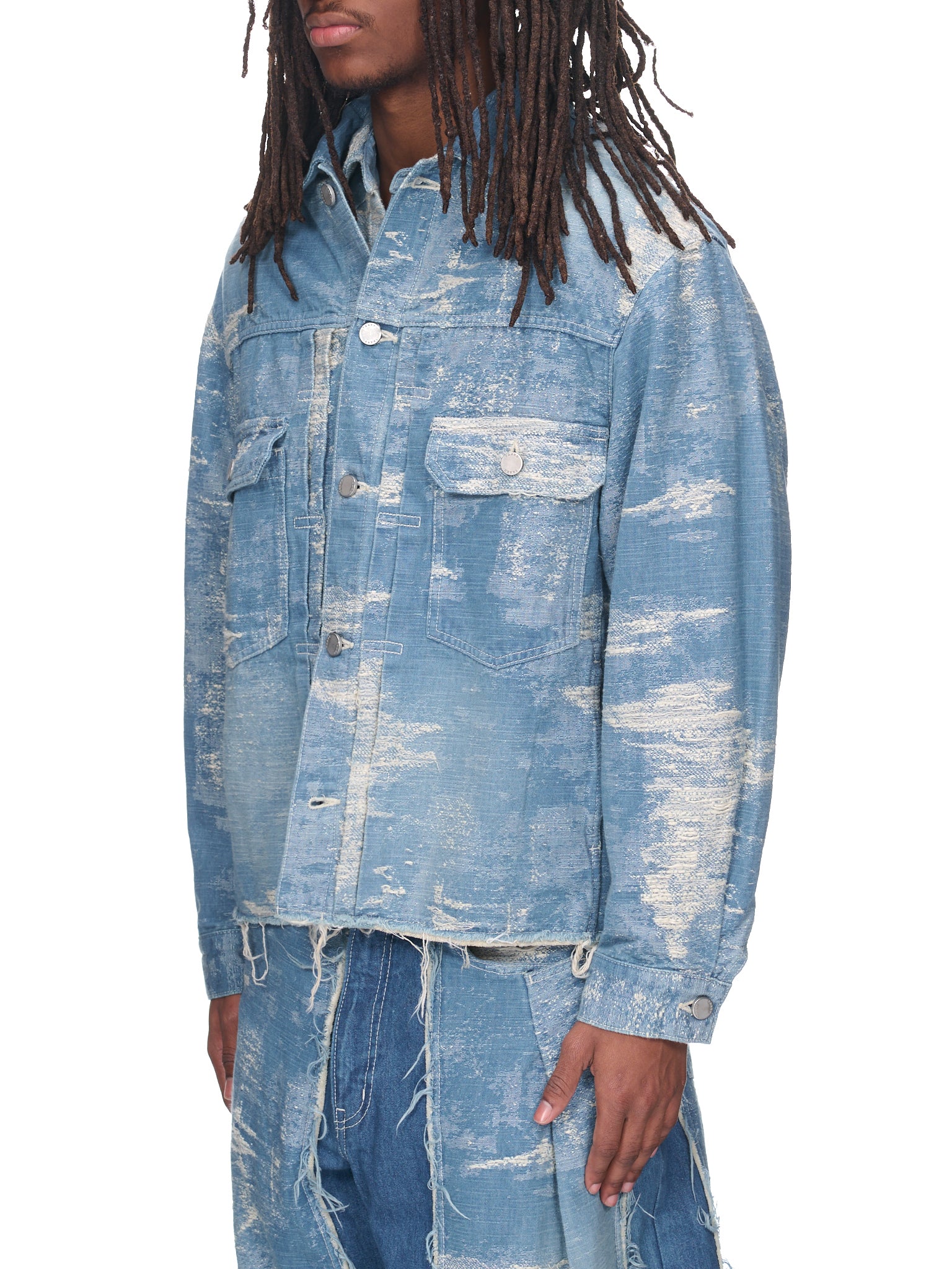 Weaved Denim Jacket (JK055-1-BLEACH)