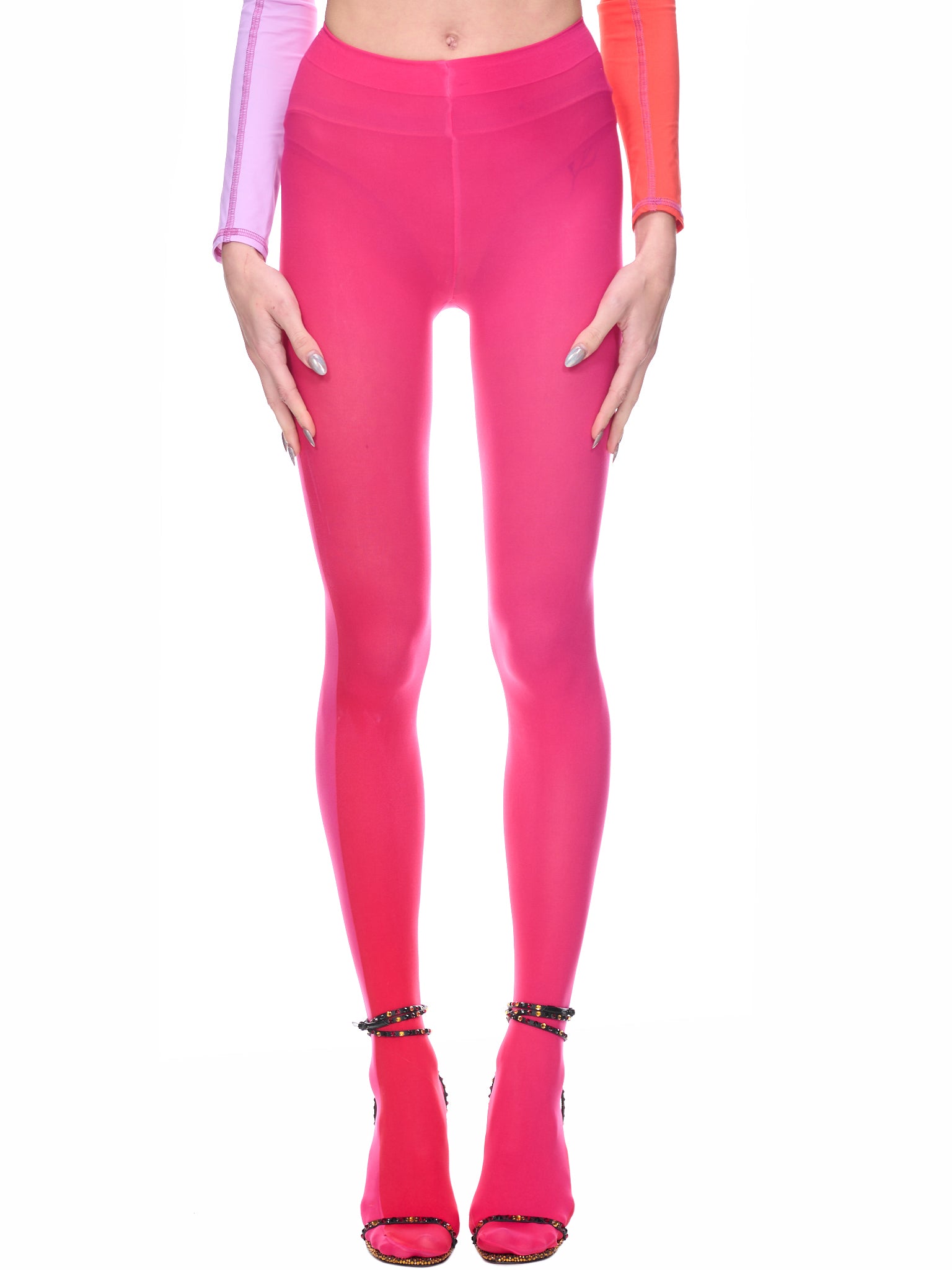 Light Pink Footless Performance Tights Leggings Style# 1047