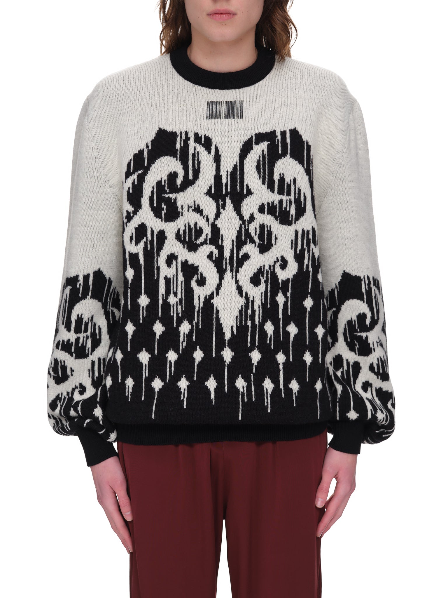 Louis Vuitton Mens Monogram Jacquard Knit Crew Neck Sweatshirt